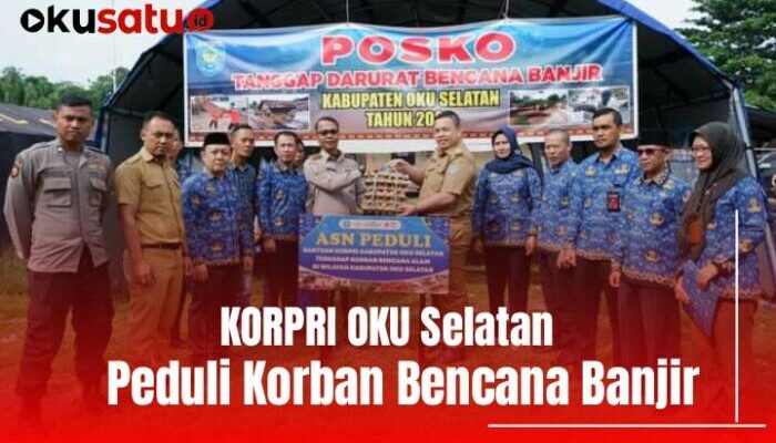 Korpri Oku Selatan Serahkan Bantuan Korban Banjir