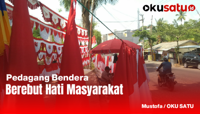 Pedagang Bendera Berlomba Rebut Hati Masyarakat, Pedagang : Di jamin tidak luntur