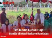 Tim Medis Puskesmas Lubuk Raja Siaga di Lokasi Budidaya Ikan Gabus Sejak Pagi