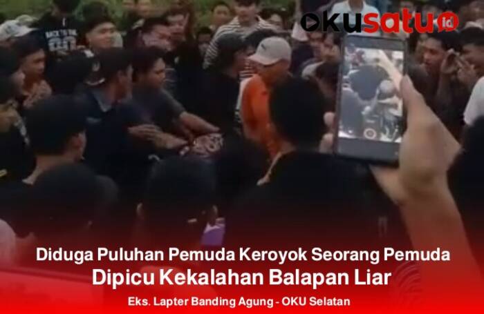 Viral Seorang Pebalap Liar Dikeroyok Puluhan Pemuda Diduga Terjadi di Lapter OKU Selatan