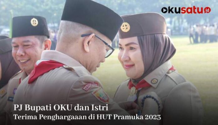 HUT Pramuka, Pj Bupati OKU dan Istri Dapat Penghargaan