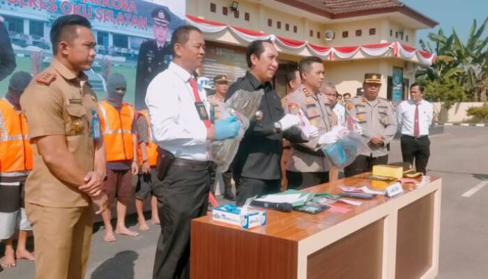 Peredaran Narkoba Diobrak Abrik Polres OKU Selatan, 36 tersangka Ditahan, Dua Di antaranya Wanita