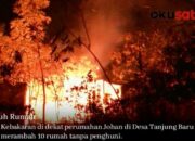 Sepuluh Rumah di Desa Tanjung Baru Terbakar, Imbas Kebakaran Lahan