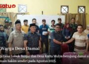 Sepakat Damai Antara Warga Desa Lubuk Banjar dan Desa Karta Mulya