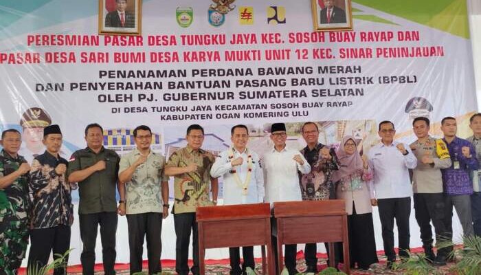 Dua Penjabat Kepala Daerah Resmikan Pasar Tungku Jaya dan Karya Mukti