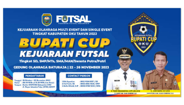 Kejuaraan Futsal Bupati Cup Tahun 2023, Rekrut Peserta dari Jenjang SD