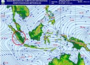 hujan yang kontinyu terjadi di wilayah Kabupaten OKU dipengaruhi angin baratan yang membentuk pola angin konvergensi