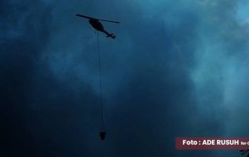 Helikopter di Sumsel mulai ditarik BNPB seiring berakhirnya musim kemarau yang menimbulkan kasus Karhutlah di Sumsel. Foto : Ade Rusuh for OKUSATU.id