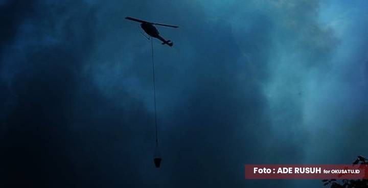 Helikopter di Sumsel mulai ditarik BNPB seiring berakhirnya musim kemarau yang menimbulkan kasus Karhutlah di Sumsel. Foto : Ade Rusuh for OKUSATU.id