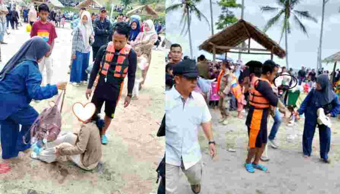 Pengunjung Danau Ranau Nyaris Tenggelam, Tim BPBD Bergerak Cepat