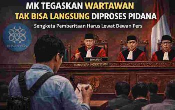 Tok! MK Tegaskan Wartawan Tak Bisa Langsung Dipidana atau Digugat Perdata