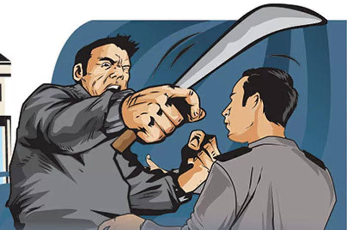 ilustrasi : Anak bacok wajah ayah pakai parang.