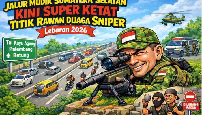Jalur Mudik Sumatera Selatan Kini Super Ketat, Titik Rawan Dijaga Sniper TNI