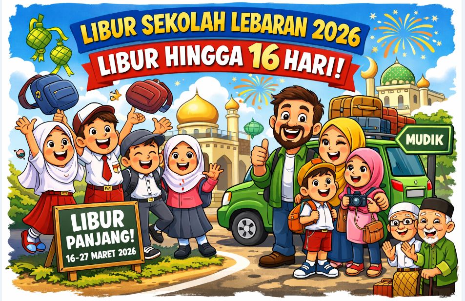 Siswa sekolah menikmati libur panjang Lebaran 2026 setelah pemerintah menetapkan jadwal libur Idul Fitri.