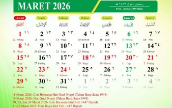 Ilustrasi kalender libur panjang Maret 2026 karena Nyepi dan Idulfitri berdekatan