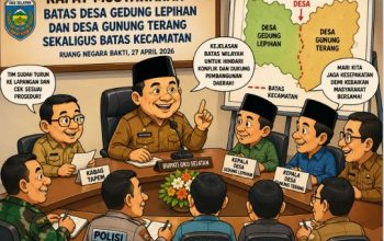 Bupati Abusama memimpin rapat batas desa Gedung Lepihan dan Gunung Terang di Muaradua