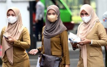 Pegawai PPPK Sumatera Selatan mengurus berkas perpanjangan kontrak kerja di kantor BKD