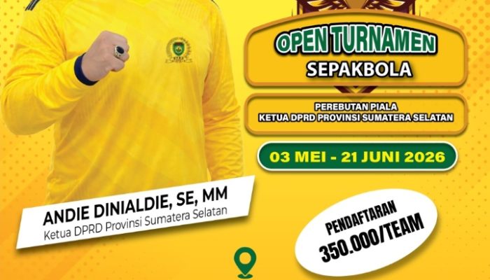 Ayo Meriahkan Open Turnamen Sepak Bola Perebutan Piala Ketua DPRD Sumatera Selatan, Ada Hadiah Top Score