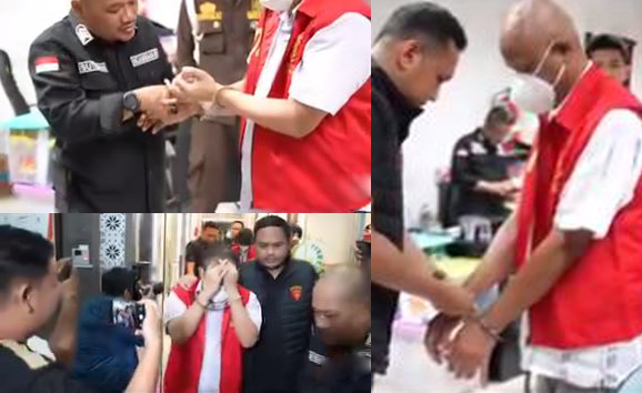 penahanan tersangka kasus korupsi KUR di kantor kejaksaan Sumatera Selatan