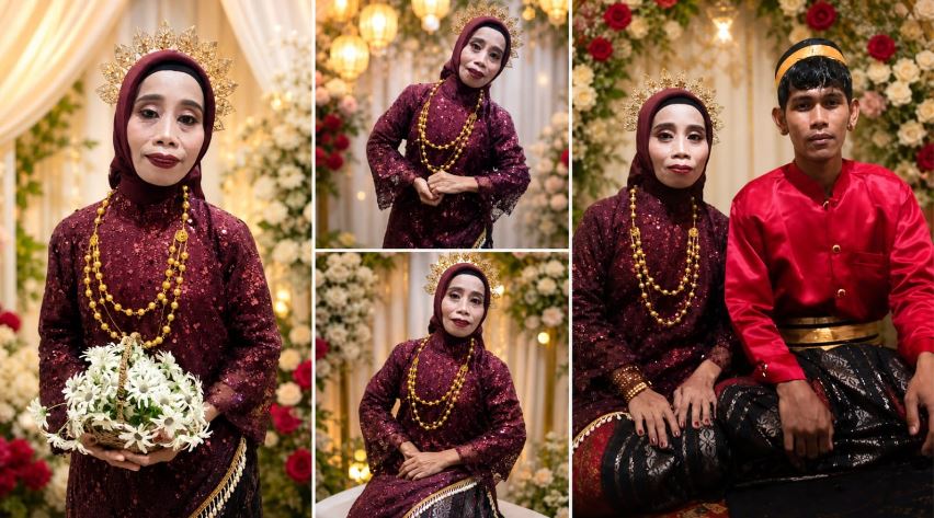 Marfina saat menjalani pernikahan ke-15 bersama suami muda di Bone